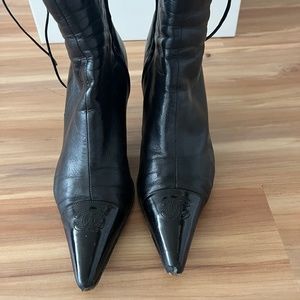 Chanel Vintage Black Short Boots